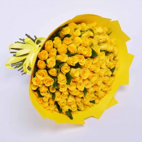 Монобукет «101 желтая роза» от интернет-магазина «Floral24» в Сочи