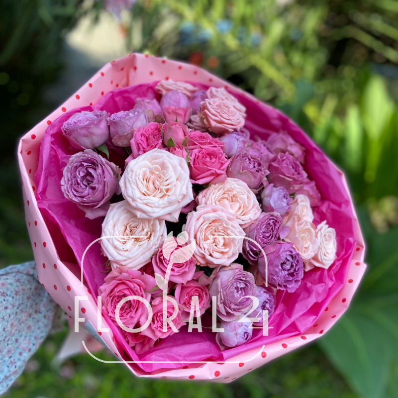 Букет розовых роз «Бал цветов» 1